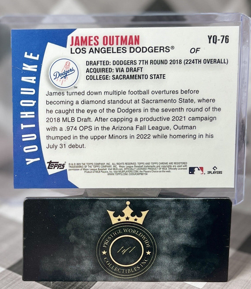 James Outman 2023 Topps Chrome Youthquake Rookie Refractor #YQ-76 Dodgers RC SP (ONLINE ORDER ONLY)