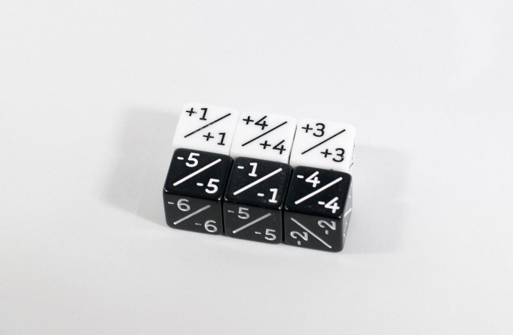 White & Black D6 MTG +1 & -1 Counter Dice - 6 Pack - Magic: The Gathering DnD (Online Only)