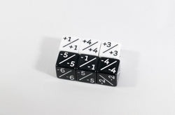 White & Black D6 MTG +1 & -1 Counter Dice - 6 Pack - Magic: The Gathering DnD (Online Only)