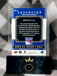 Adam Fox 2023-24 Upper Deck Series 1 Red Superstar Honor Roll #HR-5 NY Rangers (ONLINE ORDER ONLY)