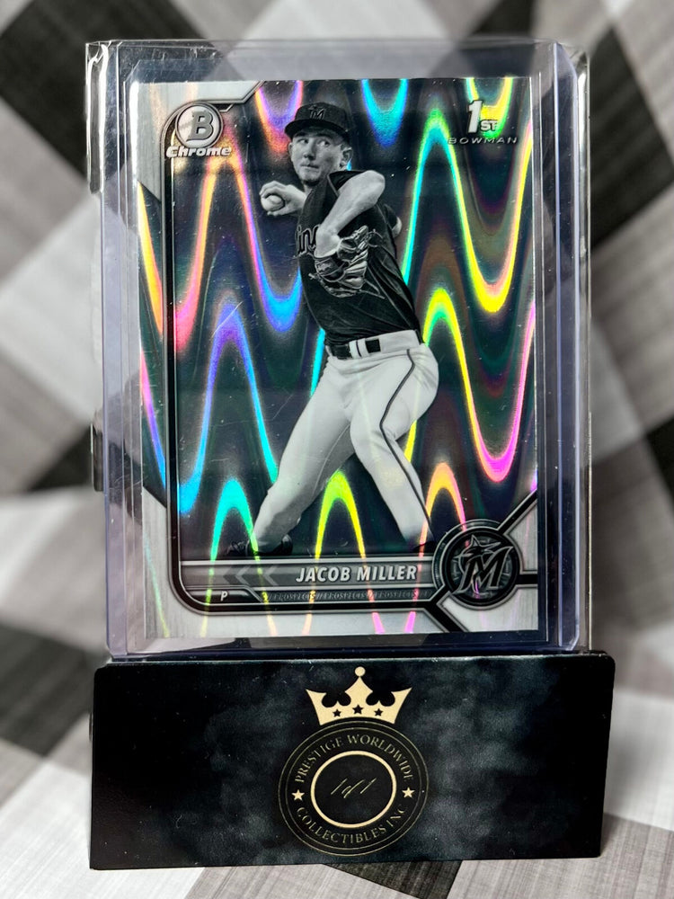 Jacob Miller 2022 Bowman Chrome Prospects 1st BW Raywave #BCP-195 Miami Marlins (ONLINE ORDER ONLY)