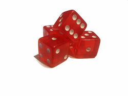 5 BRAND NEW Red DICE 19mm 5 Great DICE Casino PLAY Home Games Crafts BIG FUN (Online Only)