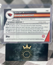Damien Martinez 2023 Bowman Chrome U Green Shimmer Refractor /99 #193 Oregon St (ONLINE ORDER ONLY)
