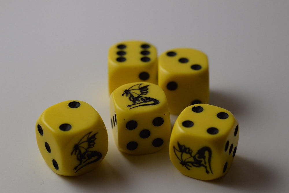 Dragon Dice | Yellow Dice Game 16mm Six Sided by Koplow (Sold Per Die)
