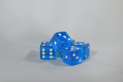 5 BRAND NEW BLUE  DICE 19mm 5 Great DICE Casino PLAY Home Games Crafts BIG FUN (Online Only)