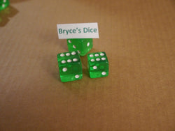 NEW Set of 5 Green Transparent Large Casino Size 19mm Dice Green Great Quality (Online Only)