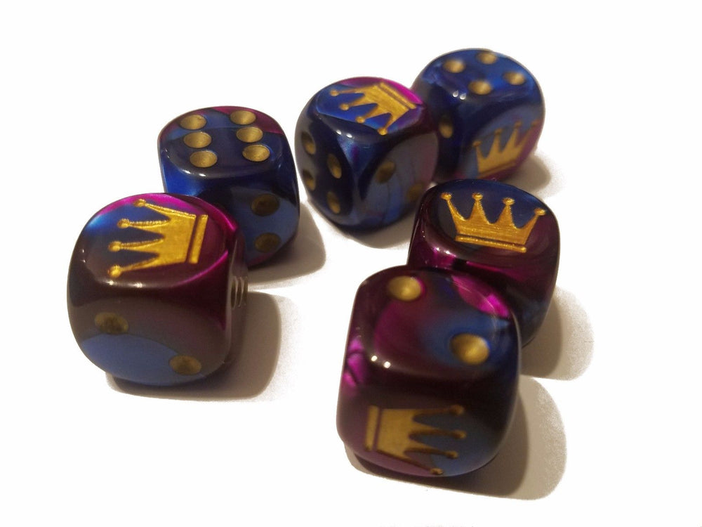 Custom Crown Gemini Blue-Purple Chessex Magic Rare Royal Regal by BrycesDice (Online Only)