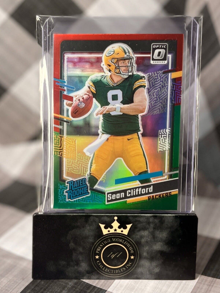 Sean Clifford 2023 Donruss Optic Green Yellow Red Rated Rookie #338 GB Packers (ONLINE ORDER ONLY)