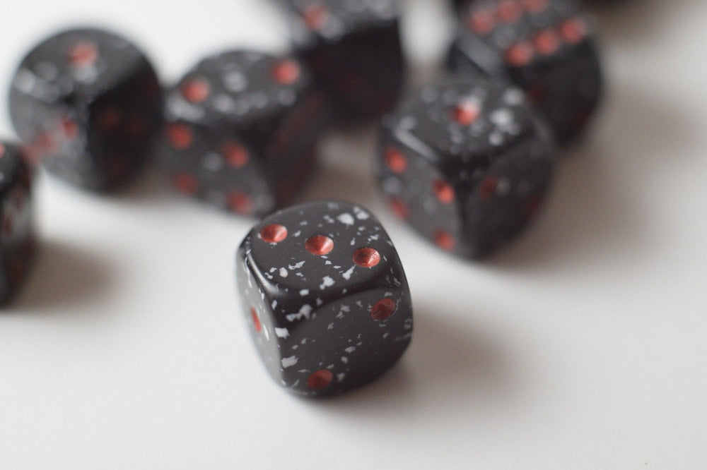 Space Speckled 12mm Dice pipped (Online Only)
