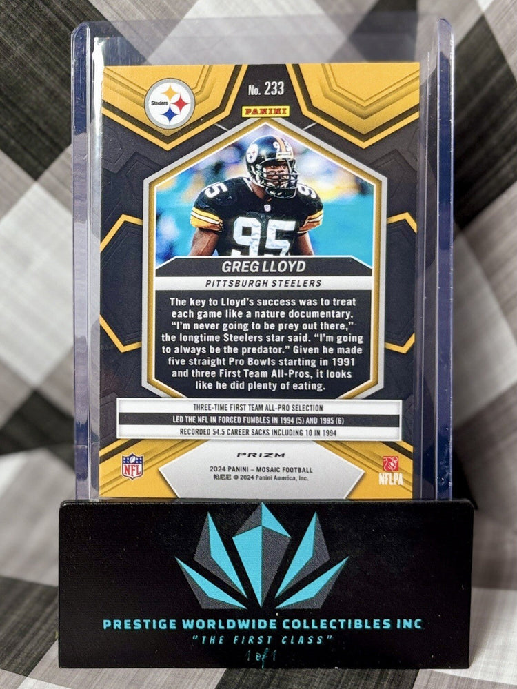 Greg Lloyd 2024 Panini Mosaic Yellow Reactive #233 Pittsburgh Steelers (ONLINE ORDER ONLY)