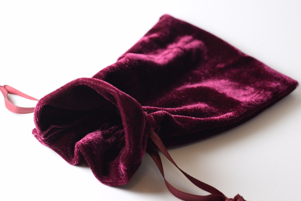 Wine Maroon Soft Velvet 4" x 6" Gift Bag Cards RPG Game Dice Bag Counter Pouch (Online Only)