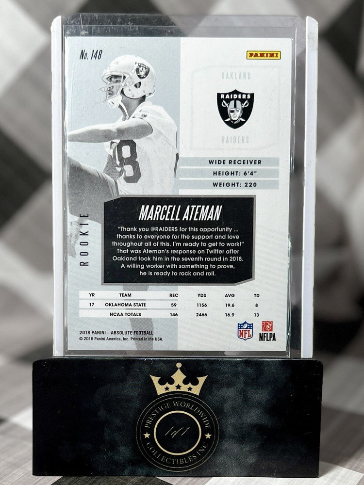 Marcell Ateman 2018 Panini Absolute Rookie Purple Spectrum /5 #148 LV Raiders RC (ONLINE ORDER ONLY)