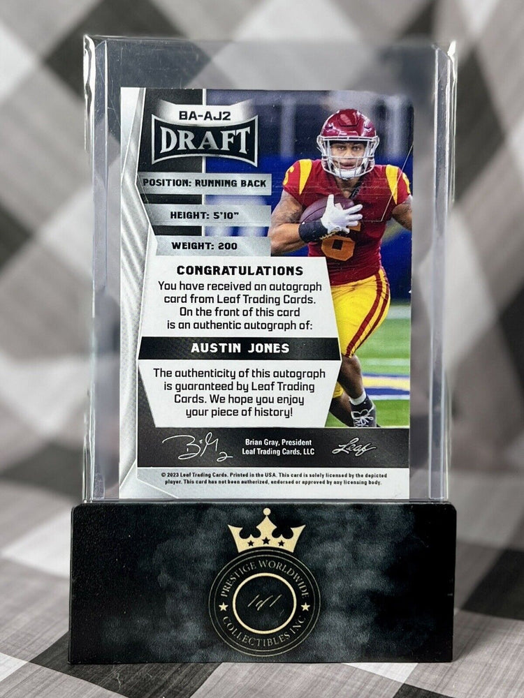 AUSTIN JONES 2022 Leaf Draft Blue RC Rookie Auto #BA-AJ2 USC/Stanford (ONLINE ORDER ONLY)