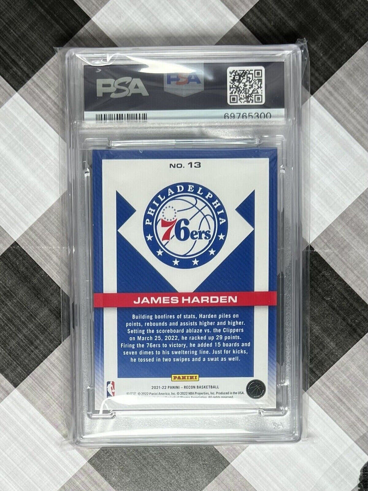 JAMES HARDEN 2021 Panini Recon NBA Holo Green #13 #d /5 PSA 9 - POP 1 - 76ers🔥 (ONLINE ORDER ONLY)