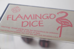 NEW White Dice with Pink Flamingo Dice 6 Sided Bunco RPG Game D6 16mm (sold per piece) (Online Only)
