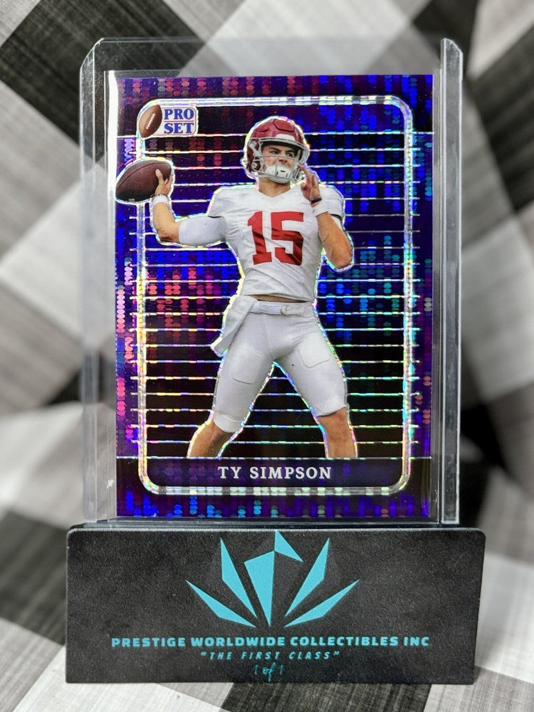 Ty Simpson 2023 Leaf Pro Set Football Rookie Black Crystal /4 #43 Alabama RC (ONLINE ORDER ONLY)