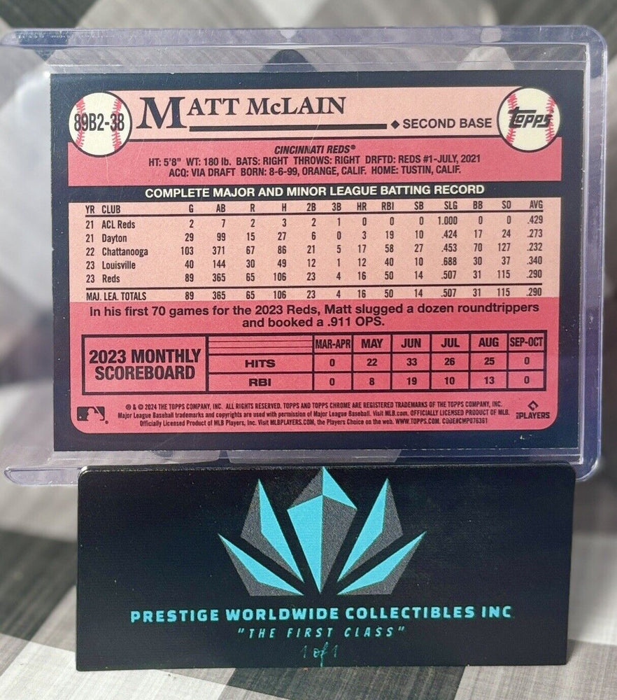 Matt McLain 2024 Topps Series 2 1989 Silver Foil #89B2-38 Cincinnati Reds Cup (ONLINE ORDER ONLY)