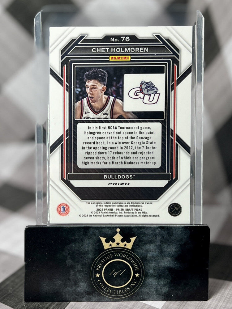 Chet Holmgren 2023-24 Panini Prizm Draft Picks Green Prizm #76 Gonzaga & Thunder (ONLINE ORDER ONLY)