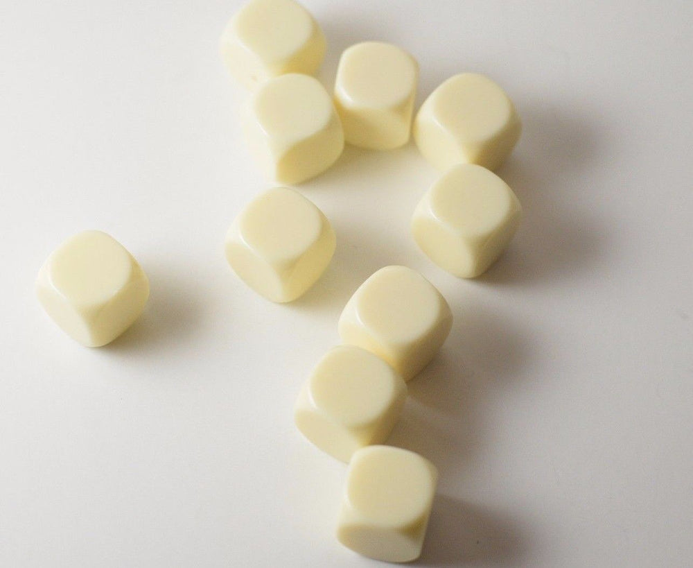 (Sold by Piece) Blank Ivory Dice / Counting Cubes 16mm D6 Square RPG Gaming Dice DIY (Online Only)
