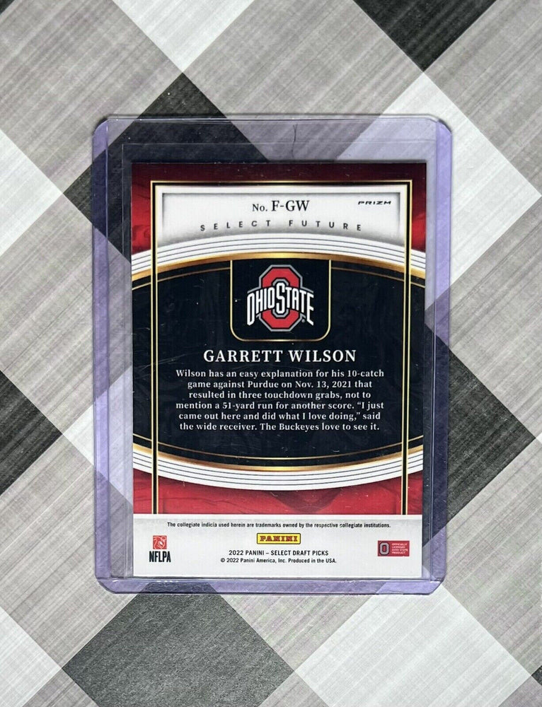 2022 Select Draft GARRETT WILSON #F-GW Future SILVER PRIZM SP RC Ohio St / Jets (ONLINE ORDER ONLY)