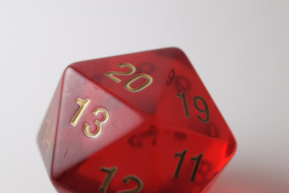 NEW 55mm Transparent Ruby Red Giant Jumbo Large D20 Life Counter Dice MTG RPG (Online Only)