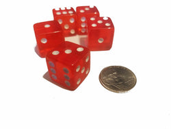 5 BRAND NEW Red DICE 19mm 5 Great DICE Casino PLAY Home Games Crafts BIG FUN (Online Only)