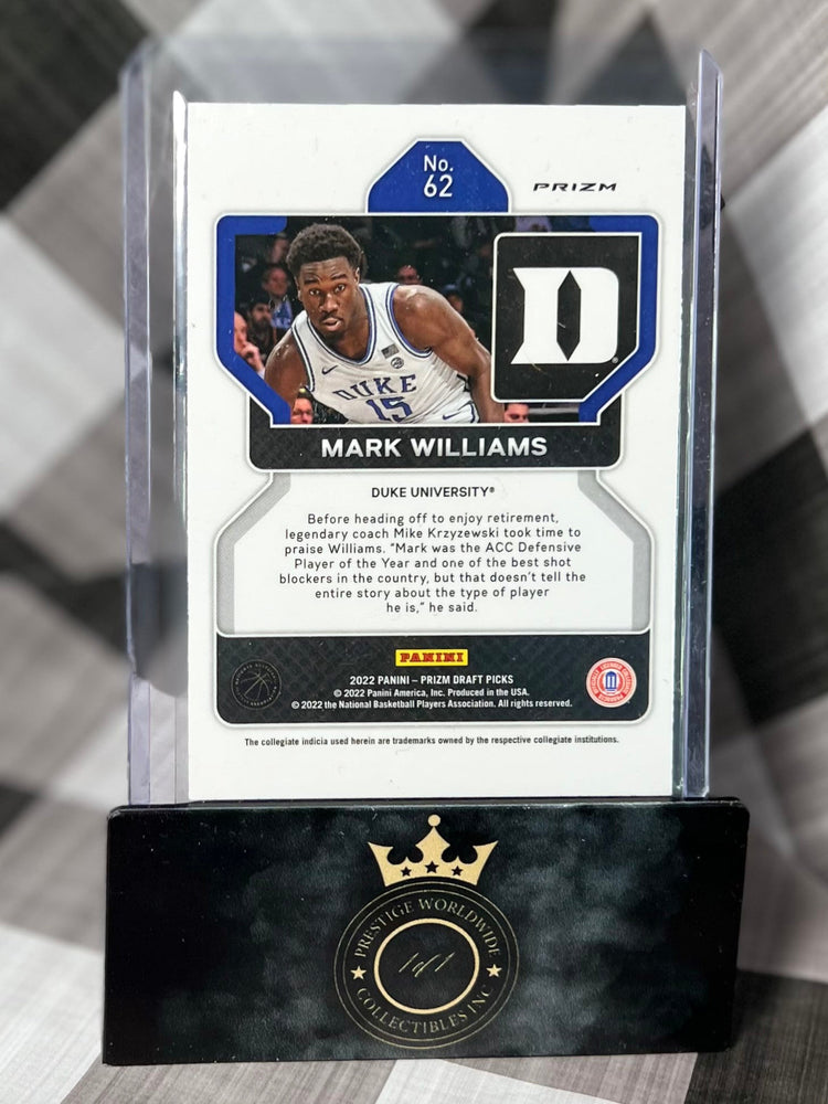 Mark Williams 2022 Prizm Draft Picks Purple Wave Rookie #62 (ONLINE ORDER ONLY)