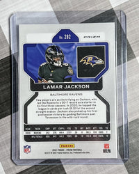 Lamar Jackson RED WHITE BLUE 2021 Panini Prizm Football #37 Baltimore Ravens RWB (ONLINE ORDER ONLY)