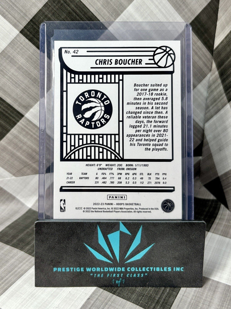 Chris Boucher 2022-23 Panini NBA Hoops Purple #42 Toronto Raptors (ONLINE ORDER ONLY)
