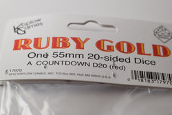 NEW 55mm Transparent Ruby Red Giant Jumbo Large D20 Life Counter Dice MTG RPG (Online Only)