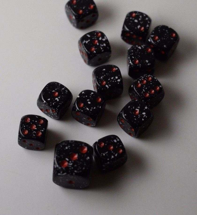 Space Speckled 12mm Dice pipped (Online Only)