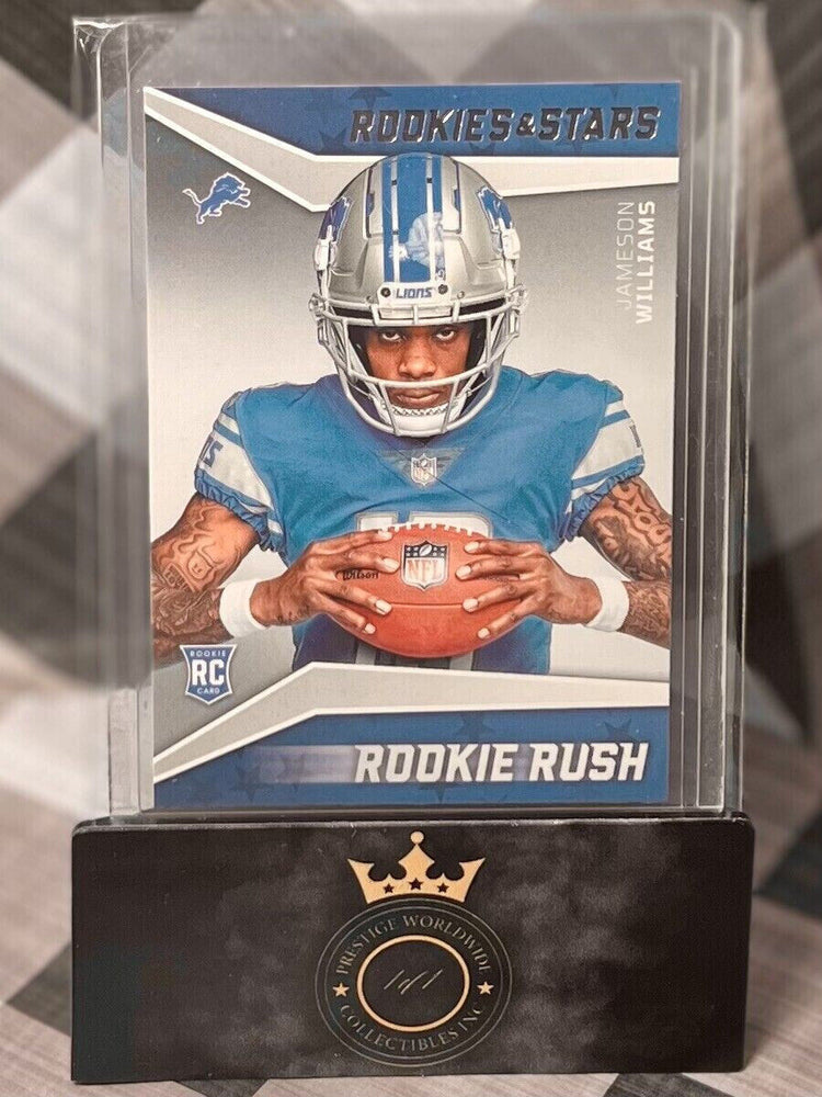 Jameson Williams 2022 Panini Rookies & Stars Rookie Rush #RR-9 Detroit Lions RC (ONLINE ORDER ONLY)