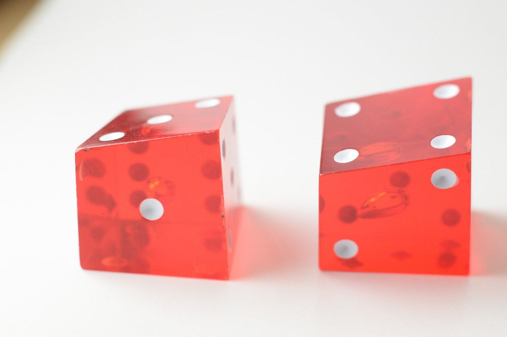New Set of 2 Large Crooked Red Dice Whacky Crazy Trippy Gag Novelty Funny Gift (Online Only)