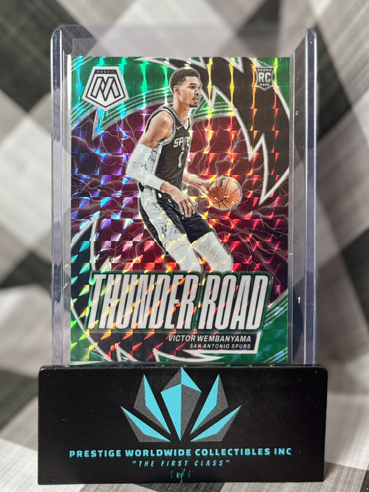 Victor Wembanyama 2023-24 Panini Mosaic Green Thunder Road Rookie #8 Spurs RC (ONLINE ORDER ONLY)
