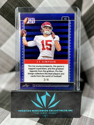 Ty Simpson 2023 Leaf Pro Set Football Rookie Black Crystal /4 #43 Alabama RC (ONLINE ORDER ONLY)