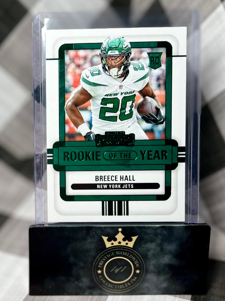 Breece Hall 2022 Contenders Emerald Rookie of the Year #ROY-BHA (ONLINE ORDER ONLY)