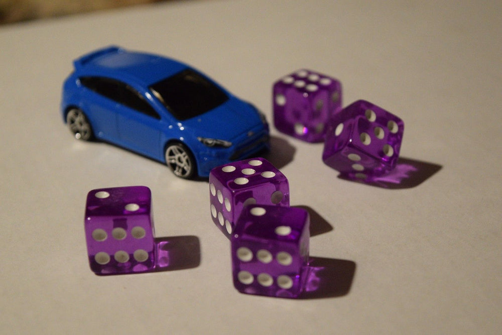 NEW Set of Purple Transparent 16mm Dice 5 Purple D6 RPG Bunco Home CASINO Games (Online Only)
