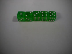 NEW Set of 5 Green Transparent Large Casino Size 19mm Dice Green Great Quality (Online Only)
