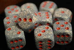 Air Speckled Grey & White w/Red Pips Chessex | White/Grey/Red (sold per die) (Online Only)