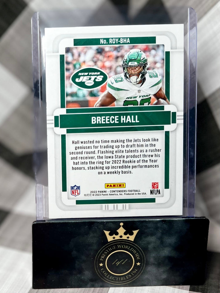 Breece Hall 2022 Contenders Emerald Rookie of the Year #ROY-BHA (ONLINE ORDER ONLY)