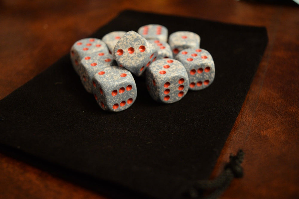 Air Speckled Grey & White w/Red Pips Chessex | White/Grey/Red (sold per die) (Online Only)