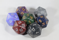 24x Speckled 34mm Chessex D20 Dice Complete Set with Case Large Size Collection (Online Only)