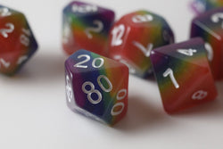 New Rainbow Aurora Poly Dice Set Blue Green Yellow Orange Red Purple (7) RPG DnD (Online Only)