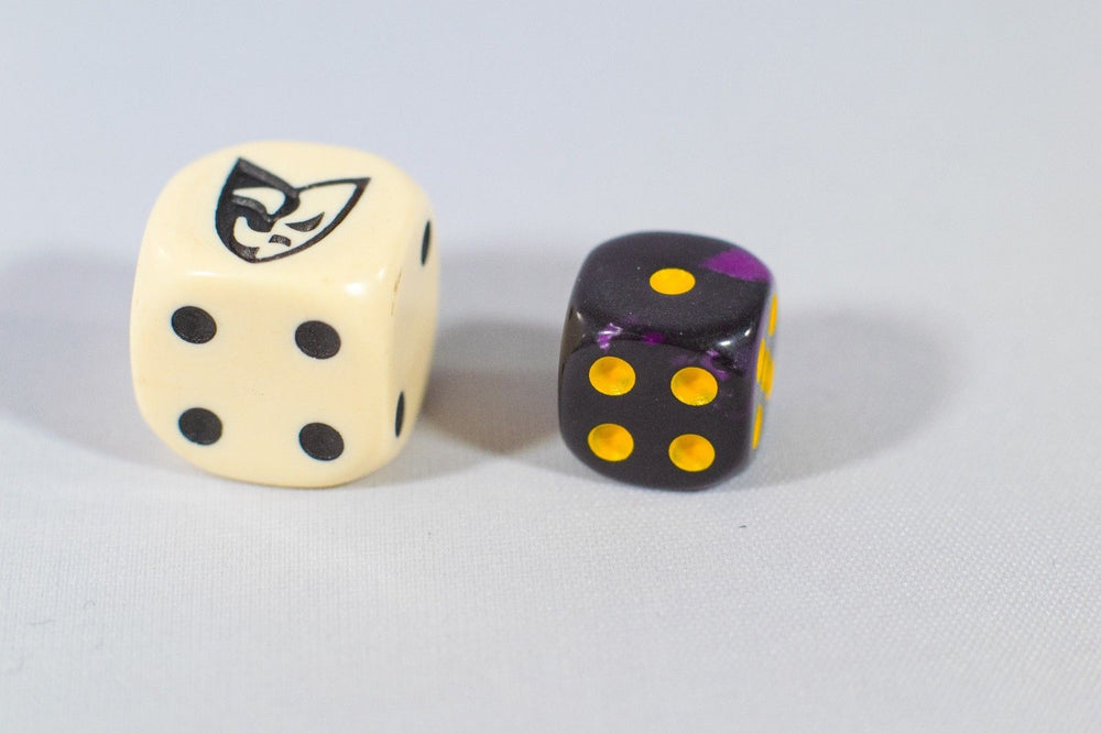 New Royal Purple and Black Dice with Yellow Pips 12mm D6 RPG Dice (10) Yahtzee (Online Only)