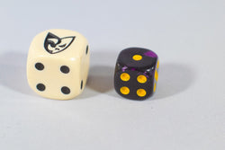 New Royal Purple and Black Dice with Yellow Pips 12mm D6 RPG Dice (10) Yahtzee (Online Only)