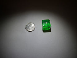 NEW Set of 5 Green Transparent Large Casino Size 19mm Dice Green Great Quality (Online Only)