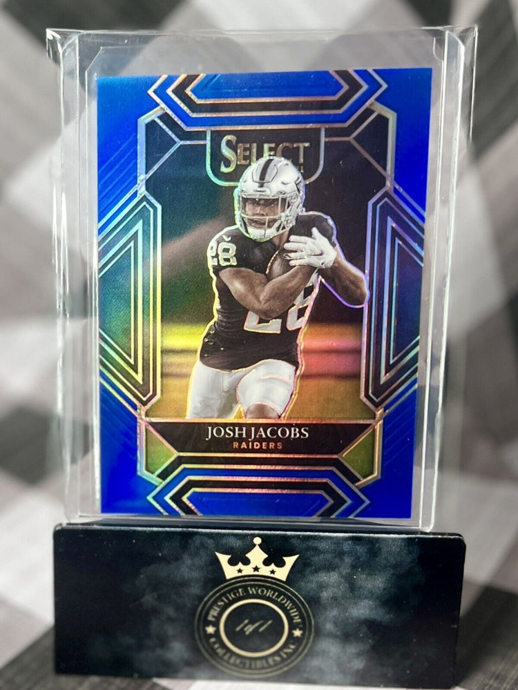 Josh Jacobs 2022 Panini Select Club Level Blue Prizm /99 #221 LV Raiders SP (ONLINE ORDER ONLY)