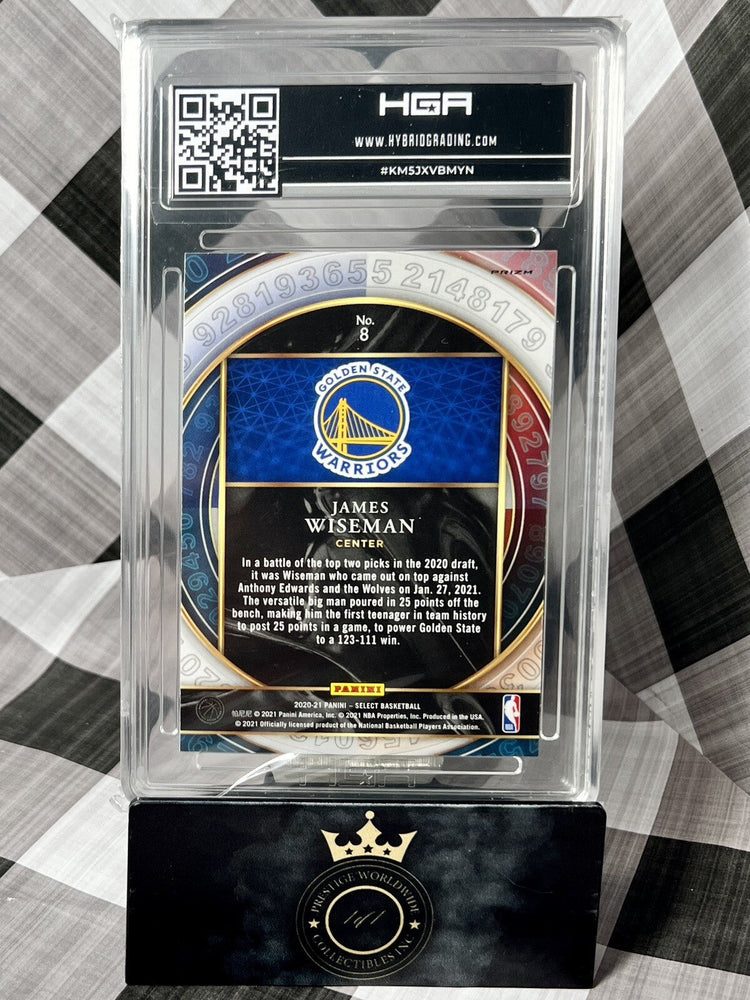 James Wiseman 2020-21 Select Rookie Red Flash Numbers #8 HGA 9.5 GS Warriors RC (ONLINE ORDER ONLY)