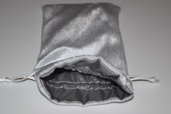 Large White Velvet Gift Bag Game Dice Bag w/ Grey Velvet Lining Counter Pouch (Online Only)