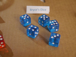 NEW 5 Transparent Blue White Pip RPG Bunco Gaming Dice Set 16mm D6 Home Casino (Online Only)